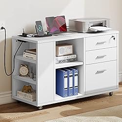 YITAHOME File Cabinet with Charging Station, Mobile