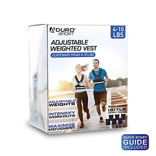 Aduro Sport Adjustable Weighted Vest Workout Equipment, 4lbs10lbs Body