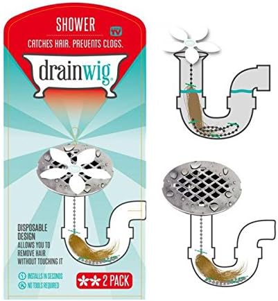 2-Pack: DrainWig Shower Hair Catcher - Never Clean Clogged Drains Again