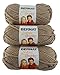 Bernat Softee Chunky Yarn Bundle Super Bulky #6, 3 Skeins, Soft Taupe