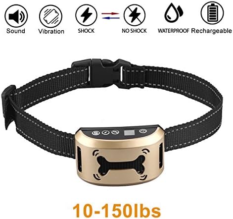 Anzonto [2018 Upgrade Version] Bark Collar Adjustable 7 Sensitivity 3 Modes Rechargeable Rainproof No Bark Training Collar Humane Shock Vibration Modes for Small Medium Large Dogs