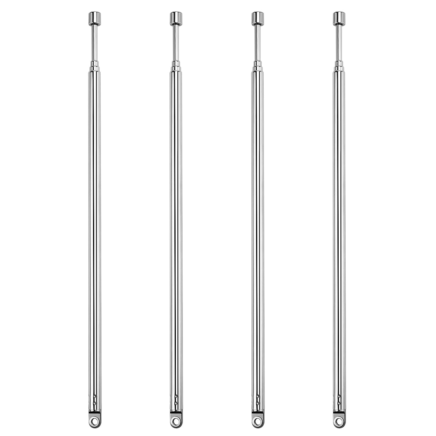 VooGenzek 4-Pack 60cm 4-Section Replacement Telescopic Aerial Antenna, DAB FM Antenna, Portable Radio Antenna, for DAB AM/FM Stereo Reception