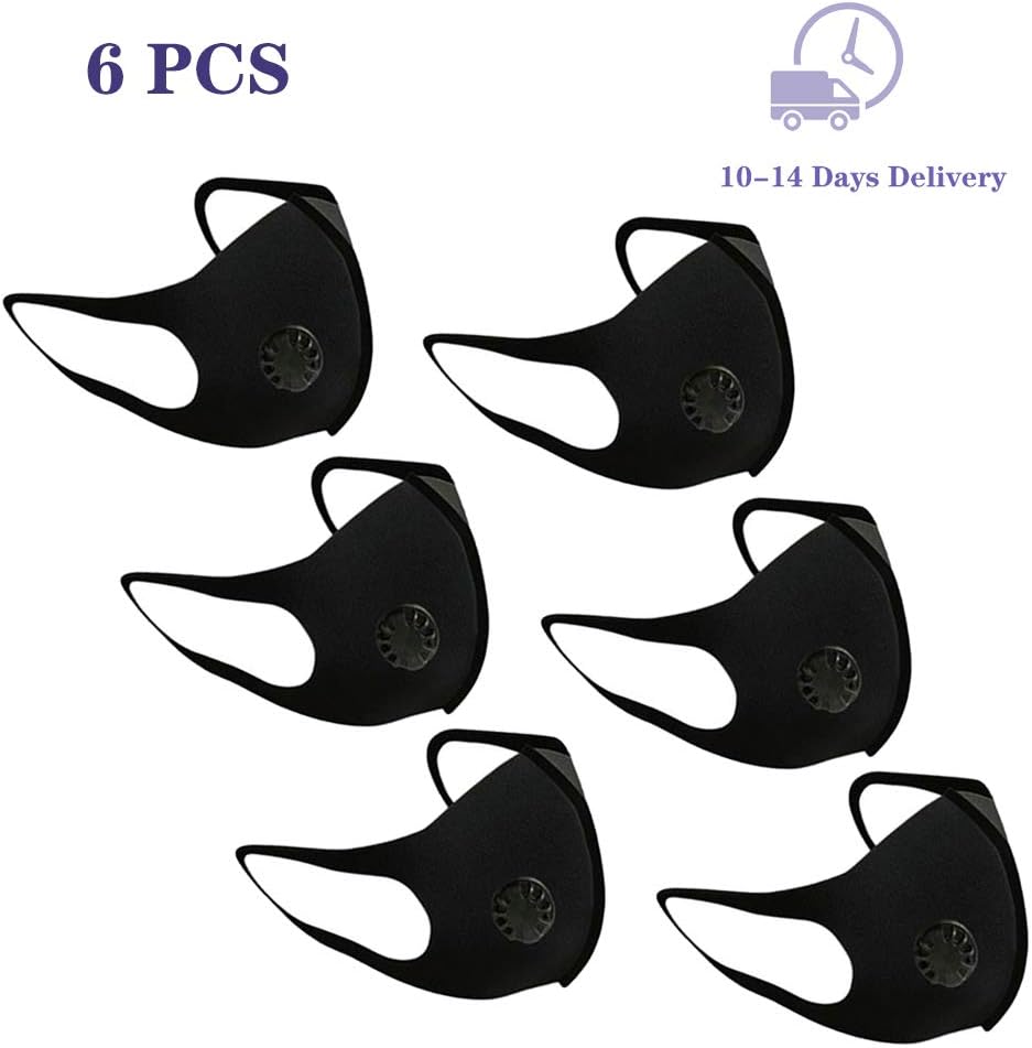 6 PCS Anti Dust Mask Face Mouth Mask for Cycling Camping Travel, Washable, Reusable Unisex Mask Cloth Masks