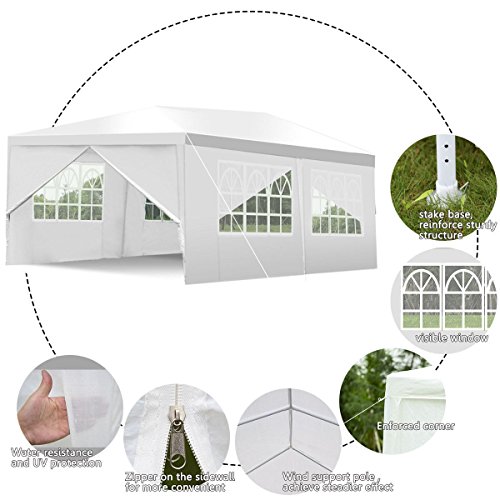 oldzon 10'x20' Canopy Party Wedding Tent Heavy Duty Gazebo Cater Event W/Side Walls with Ebook