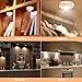 LED Closet Lights Elfeland Battery Powered Push Light with Remote Control Timer Function Brightness Adjustable Wireless Puck Lighting for Cabinet Kitchen Hallway Bedroom Counter(Warm White, 6 Pack)