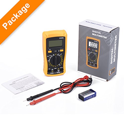 Digital Multimeter, Amoner Auto-ranging Electronic Amp Volt Ohm Voltage Meter Multimeter with Diode,AC Current,Transistors,Temperature,Resistance Test Tester and Emerald-green Backlit LCD Display