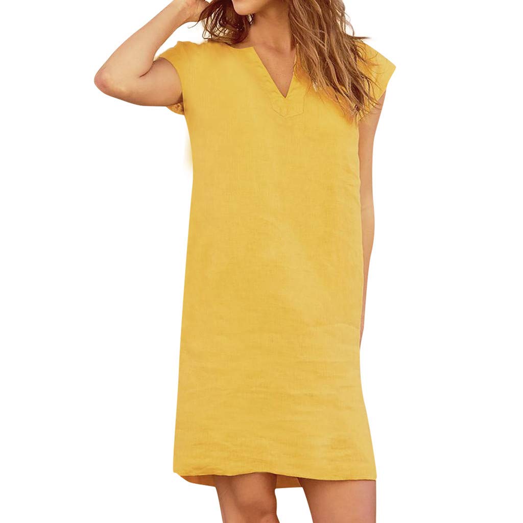 yellow plain dress