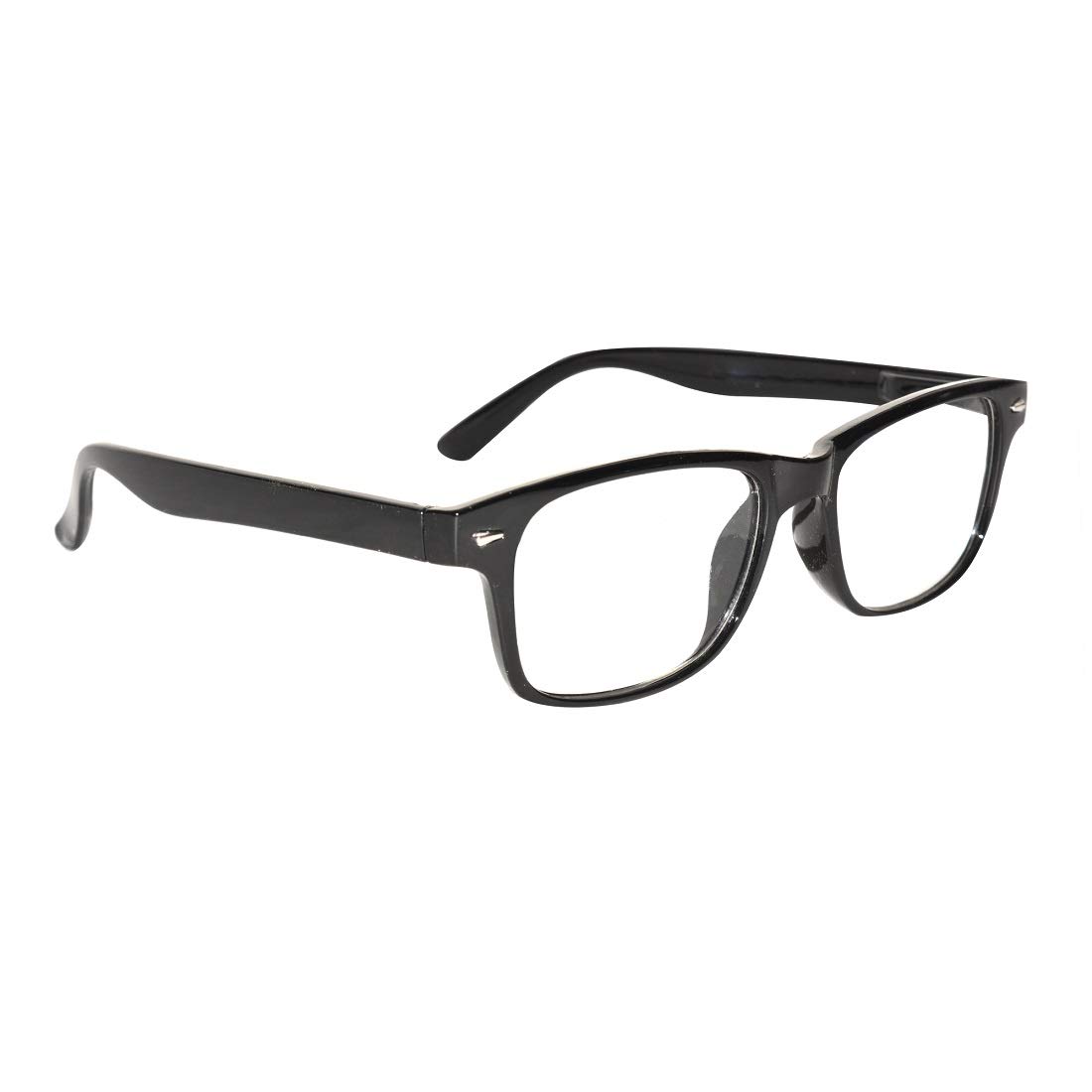 Buy Peter Jones Square Black Unisex Prescription Glasses (Eye Power 1.