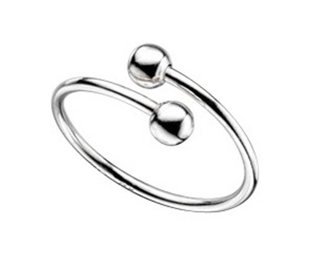 925 Silver Toe Ring Adjustable Twist Spiral with Balls