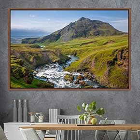 signwin Framed Canvas Wall Art Valley Rivers Group...