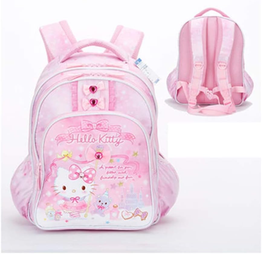 Yuanyuanliu HelloKitty School Bag Primary School 1-3 Grade Casual Ridge 2 Backpack Girl Ultra Light Backpack (Color : Pink)