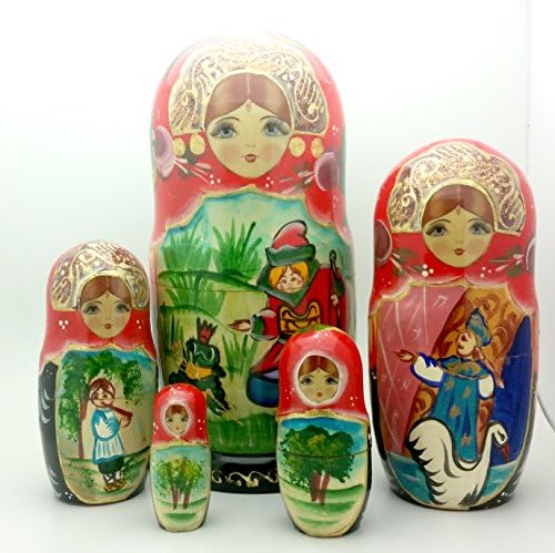 Amazon Com Buyrussiangifts Frog Princess Russian Matryoshka Hand Painted Fairy Tale Nesting Doll Set 7 Tall Toys Games
