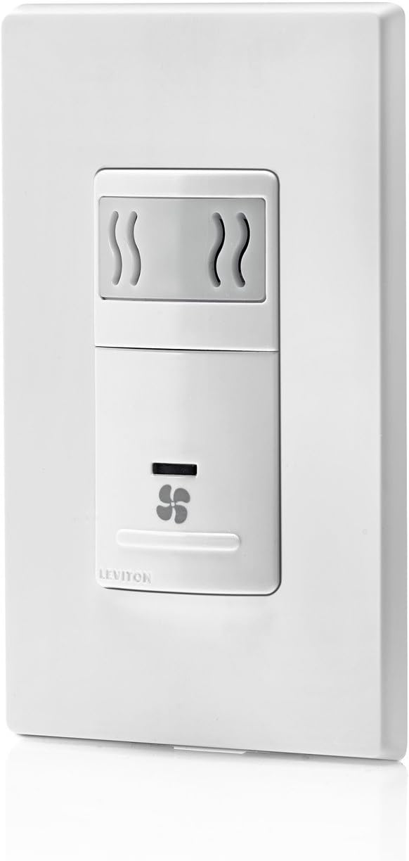 Leviton IPHS5-1LW Decora In-Wall Humidity Sensor & Fan Control, 3A, Single Pole, White - - 
