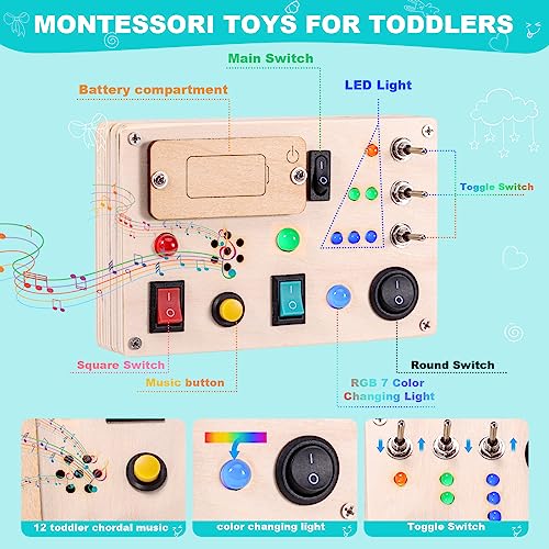 Busy Board Toddler Montessori Toys Kids Switch Boards Autism Sensory