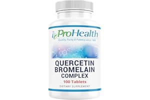ProHealth Quercetin & Bromelain Complex (100 Tablets) - Natural Anti-Histamine - Sinus and Allergy Support Supplement