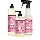 Mrs Meyers Peppermint Kitchen Basics Bundle: 3 items - (1) Dish Soap, (1) Hand Soap, (1) Everyday Cleaner