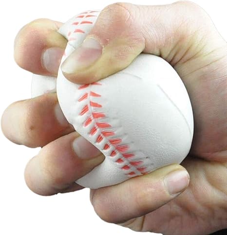 Amazon Co Jp Hkxr 手の手首の運動ストレスリリーフリラクゼーションスクイーズ形の白い泡のボールマッサージソフト野球 ホーム キッチン