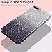 MILPROX Glitter Case Compatible for iPhone 8 Plus/7 Plus, Shiny Sparkle Bling, 3 Layer Hybrid Protective Soft Phone Case, Wireless Charging & Car Mount Compatible, Black Gradient Glitter