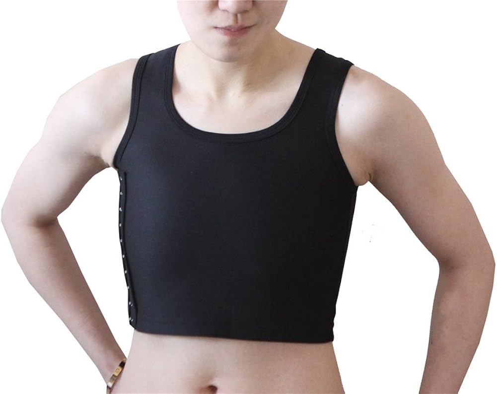 Lesbian Les Chest Binder Hide Boobs Super Flat Clasps Compression Band