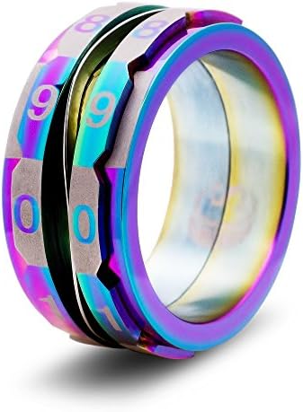 CritSuccess Clicking Life Counter Ring (Size 11 - Stainless Steel - Rainbow)