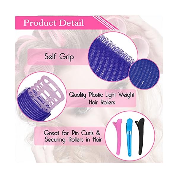 30Pcs-Hair-Rollers-Set-18-Pieces-Self-Grip-Holding-Hair-Rollers-Curlers-20-mm-31-mm-48-mm-12-Pieces-Duckbill-Sectioning-Clips-for-Salon-Barber-Hairdressing-Hair-Styling-Hair-Roller 30Pcs Hair Rollers Set, 18 Pieces Self Grip Holding Hair Rollers Curlers 20 mm, 31 mm, 48 mm & 12 Pieces Duckbill…