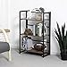 VASAGLE Vintage Bookcase, 3-Tier Folding Ladder Shelf, Portable Storage Rack Shelf, Easy Assembly Wood Look Accent Furniture with Metal Frame for Home Office, Vintage ULLS66X