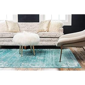 Unique Loom Sofia Collection Area Rug - Casino (9' x 12' 2", Turquoise/ Ivory) 51xvhWsPhHL