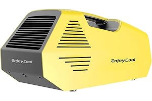 EUASOO Portable Air Conditioners, 2380BTU Fast Cooling Outdoor Air Conditioner, 240W Low Power Consumption Portable Mini Air Conditioner for Camping Tent, RV, Car, Truck, Van and Fishing-Yellow