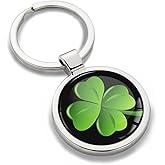 Biomar Labs Metal 3D Keyring Key Ring Chain Four Leaf Clover Lucky Flower Stainless Steel Gift Box Men Women Keychain Bag Accessories Jewelry Handbag KK 179, Multicolor, Small