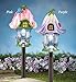 Collections Etc Solar Fairy Cottage House Stake for Garden, Backyard, Landscaping, and Pathway, Purple