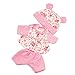 MagiDeal Pink Dots Pajamas + Bear Hat Clothes Outfit for 43-45cm Zapf Baby Born Doll