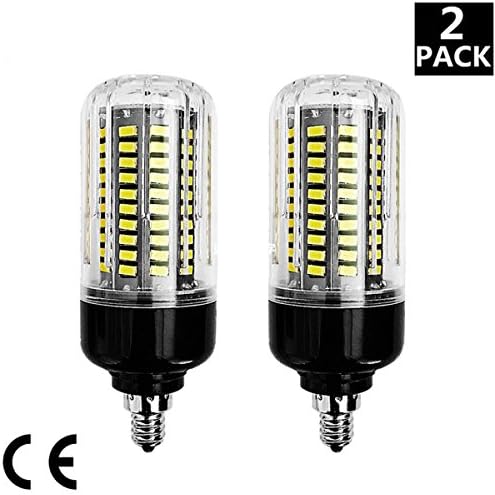 WestDeer 2-Pack 15W E12 115 LED 5736 SMD LED Corn Bulb,Replacement Incandescent Bulbs,Cool White light 5000K,1500 Lumens, Energy Saving Home Light Bulbs Lamp with Cover ( Non- Dimmable )