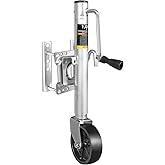 Torin 1000 lbs Trailer Jack with Wheel, Heavy Duty Swivel Boat Trailer Jack Single Whee, 10" Lift, Bolt-on Trailer Tongue Jack for RV Boat ATR39001B, Silver
