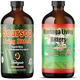 Herboganic Soursop Living Bitters Featured with Moringa Bitters for overall health and wellness |Pack of 2 |16 Oz Each