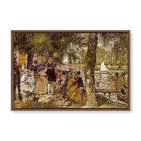 Framed Canvas Wall Art for Living Room, Bedroom La Grenouillere by Pierre-Auguste Renoir Canvas Prints for Modern Home Decoration Ready to Hang - 16"x24" inches