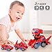 Dinosaur Cars Transforming Toys,Transforming Dinosaur LED Car with Light Sound Kids Toy,Dinosaur Cars Combined Into One,Automatic Transformation,2-8 Year Old Boys Girls Toddlers Kids Gift (Red)
