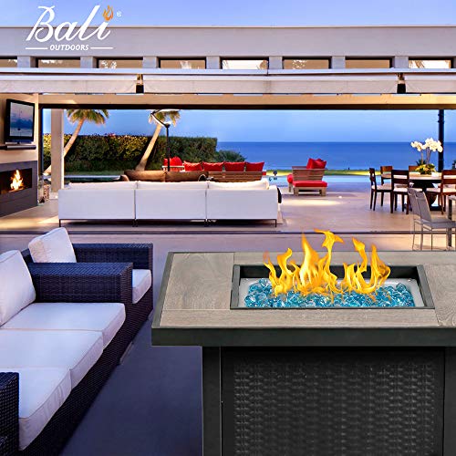 BALI OUTDOORS Propane Gas Fire Pit Table, 30 inch 50,000 BTU Square Gas