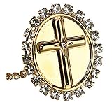 Ascentix Men's Tie Tack with Crystal Accent Cross, Gold