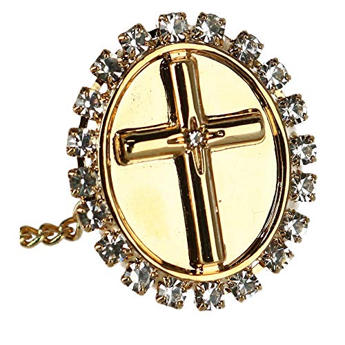 Ascentix Men's Tie Tack with Crystal Accent Cross, Gold