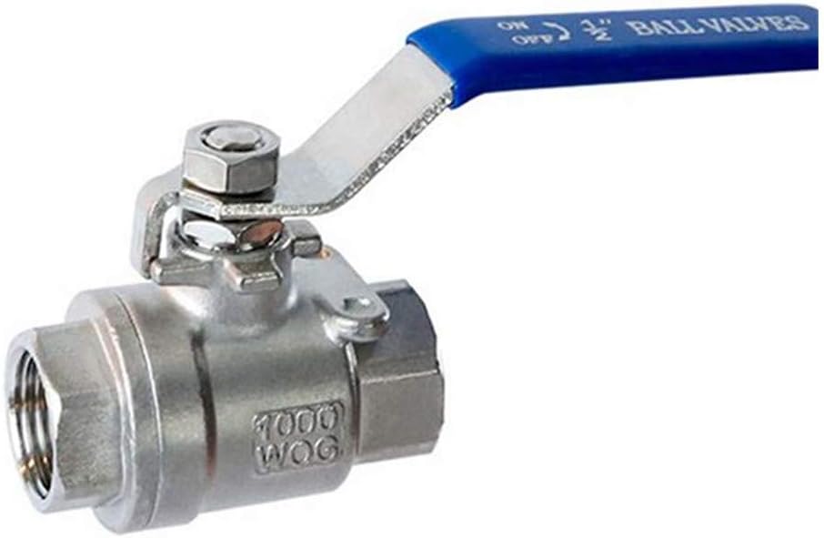 HONGLU 1/2 Inch Full Port Ball Valve Stainless Steel 304 2 Piece Heavy Duty Valve for Water, Oil, and Gas