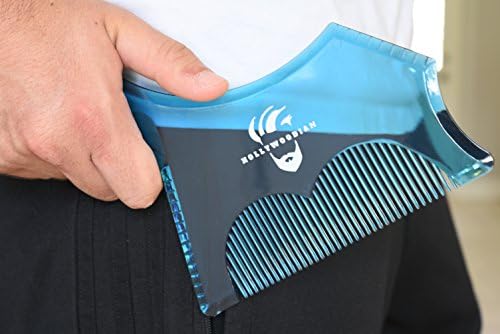 HOLLYWOODIAN New (2018) Transparent Beard Shaping & Styling Tool with Built-in Comb for the Best Line Up, Greater Control and Comfort - Works with any Clippers or Beard Trimmers