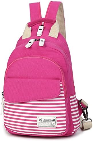 BXYIZU Backpack Sling Shoulder Bag, Rose Red, Small