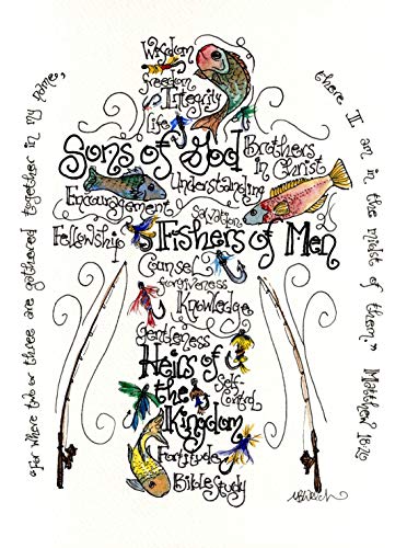 Fishers of Men Cross Art Print - Confirmation, Priest, Pastor Gift (5x7 Inches)