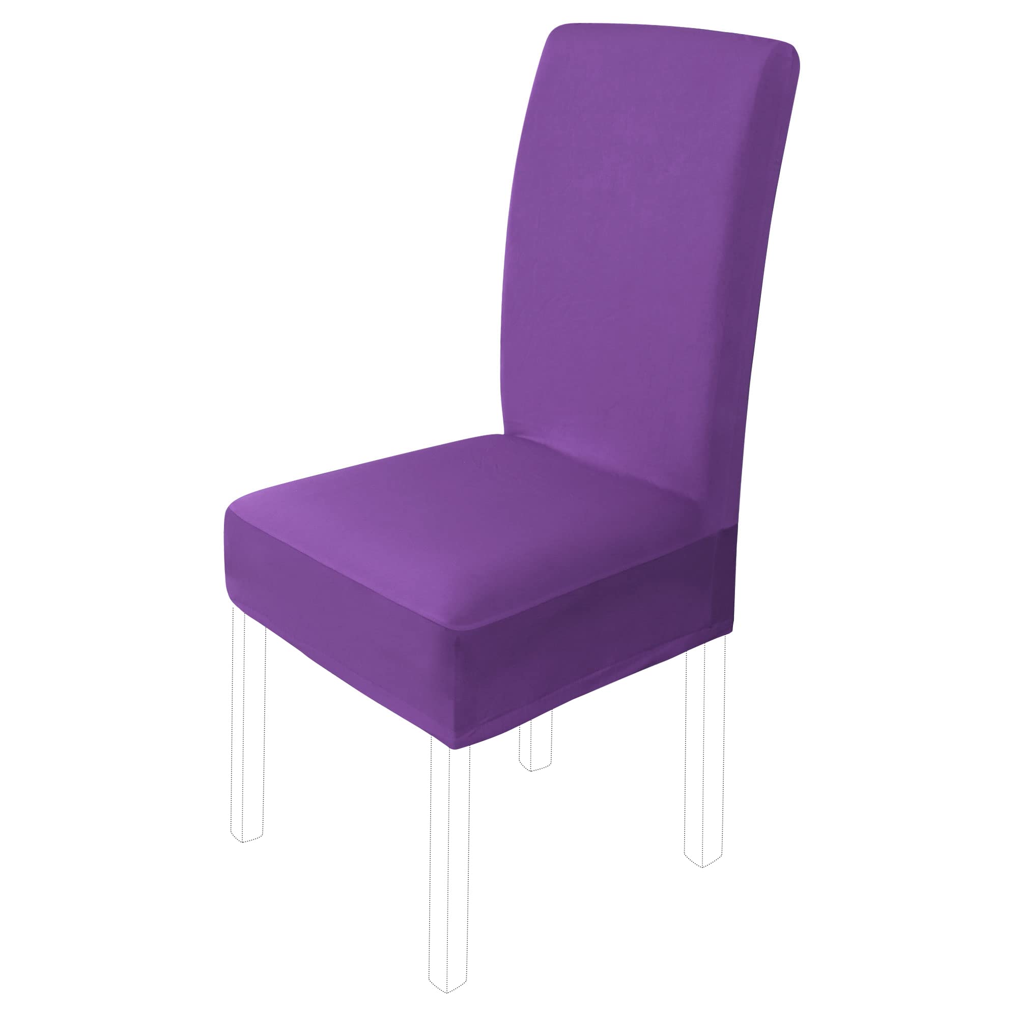 sourcing map Dining Chair Cover,Stretch Bar Stool Slipcover Kitchen Chair Protector Spandex Chair Seat Cover for Home Decorative/Dining Room/Party/Wedding (Medium,Purple)