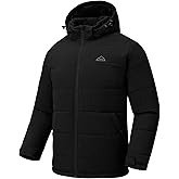 Rdruko Men's Puffer Jacket Hooded Sherpa Lined Water Resistant Insulated Thermal Winter Coats