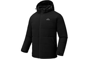 Rdruko Men's Winter Coats Water Resistant Fleece Insulated Warm Windproof Thicken Hooded Jacket