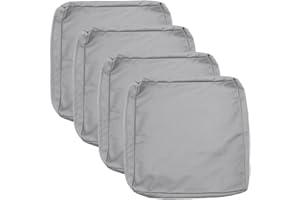 Sqodok Patio Cushion Covers 21x19 Waterproof Outdoor Cushion Covers Replacement 4Pack Patio Cushion Seat Slicovers for Sectional Sofa, Wicker Chair, Grey Heather