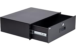 Tecmojo 3U Rack Drawer,Rack Mount Drawer for 19in Network Equipment/Server/AV Rack or Cabinet Enclosure,Sliding and Lockable Server Rack Drawer - Load-Bearing 22lb (10kg),with Cable Management Holes