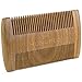 Dual Action Beard Comb & Protective Sleeve - Perfect for Balms and Oils - Sandalwood Scent, Fine/Coarse Tooth - Premium EDC Case and Gift Box Included