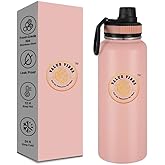 Value Vibes 32 oz Stainless Steel Water Bottle – Vacuum Insulated Double-Wall Sports Flask – Spill-Resistant Lid – Hot & Cold Drinks – Durable Non-Slip Matte Finish
